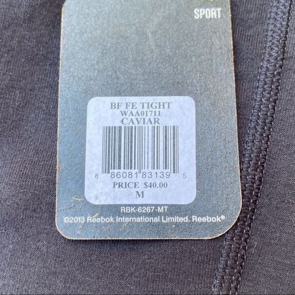 Reebok Tight Fit Black Leggings New With Tags - Picture 3 of 8